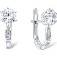 Sterling Silver Earrings White Cubic Zirconia (E306597WCZSL925)