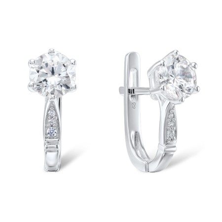 Sterling Silver Earrings White Cubic Zirconia (E306597WCZSL925)