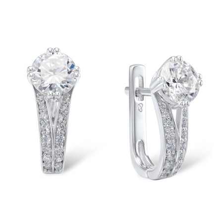 Sterling Silver Earrings White Cubic Zirconia (E306601WCZSL925)