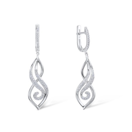Sterling Silver Earrings Created white sapphire (E306634CWSSL925)