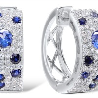 Sterling Silver Earrings White Cubic Zirconia,Blue Nano Cubic Zirconia (E306887BZZSL925)
