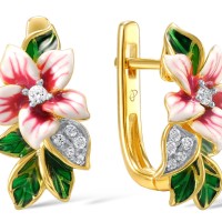 IONIC YELLOW PLATING Earrings White Cubic Zirconia,Enamel (E306965ENASP925)