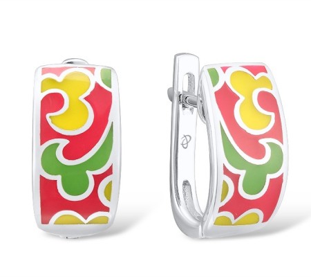 Sterling Silver Earrings Enamel (E306997ENA2SL925)