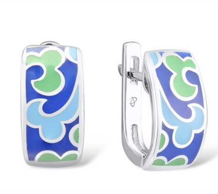 Sterling Silver Earrings Enamel (E306997ENA3SL925)