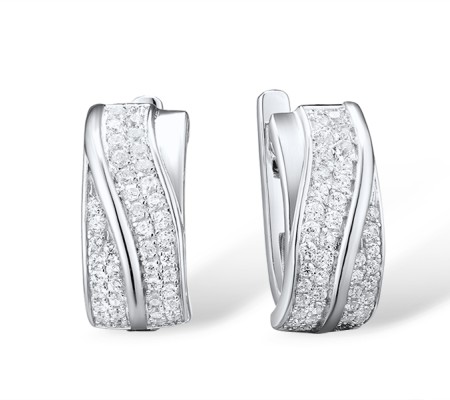 Sterling Silver Earrings White Cubic Zirconia (E307054WCZSL925)