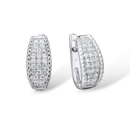 Sterling Silver Earrings White Cubic Zirconia (E307106WCZSL925)