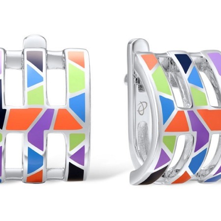 Sterling Silver Earrings Enamel (E307482ENA1SL925)