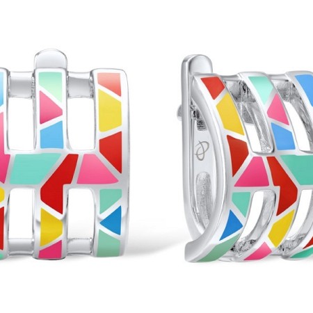 Sterling Silver Earrings Enamel (E307482ENA2SL925)