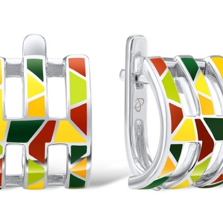 Sterling Silver Earrings Enamel (E307482ENA3SL925)