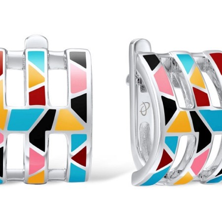 Sterling Silver Earrings Enamel (E307482ENASL925)