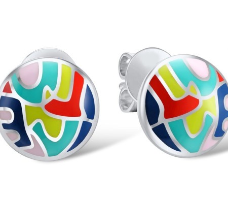 Sterling Silver Earrings Enamel (E307639ENA1SL925)