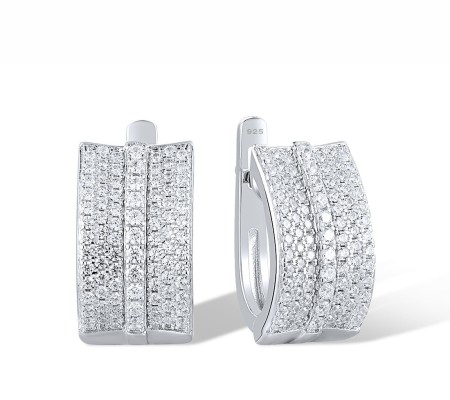 Sterling Silver Earrings White Cubic Zirconia (E307693WCZSL925)