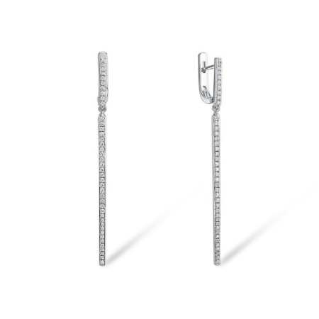 Sterling Silver Earrings Created white sapphire (E307752CWSSL925)