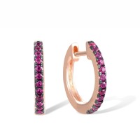 Sterling Silver w/ Rose Black Plating Earrings Created Ruby (E307778CRUSD925)