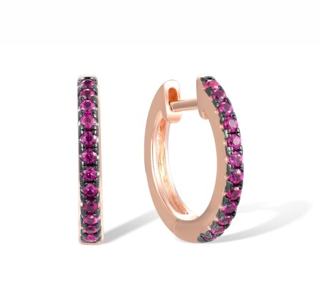 Sterling Silver w/ Rose Black Plating Earrings Created Ruby (E307778CRUSD925)