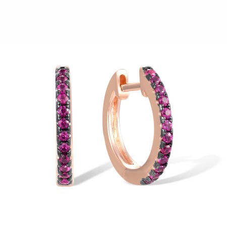 Sterling Silver w/ Rose Black Plating Earrings Created Ruby (E307778CRUSD925)