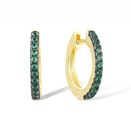 Sterling Silver w/ Yellow Black Plating Earrings Green Spinel (E307778GSNSC925)