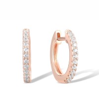 Sterling Silver w/ Rose Plating Earrings White Cubic Zirconia (E307778WCZSR925)