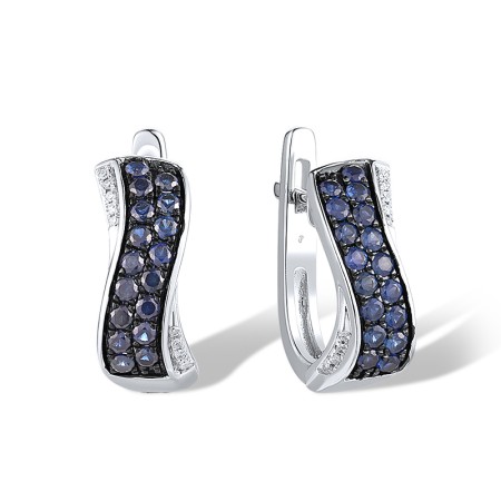 14KWB Earrings Blue Sapphire,Diamond (E307796SAP14KWB)