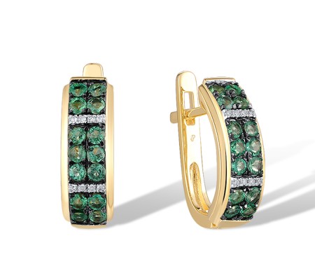 14KYWB Earrings Diamond,Emerald (E307798EMR14KYWB)