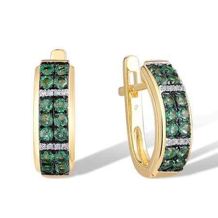 14KYWB Earrings Diamond,Emerald (E307798EMR14KYWB)