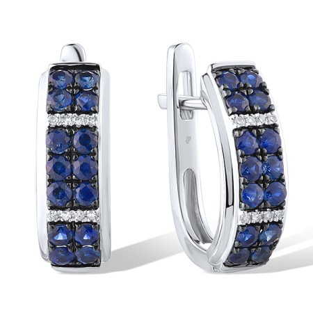 14KWB Earrings Blue Sapphire,Diamond (E307798SAP14KWB)