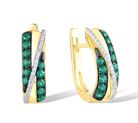 14KYWB Earrings Diamond,Emerald (E307803EMR14KYWB)