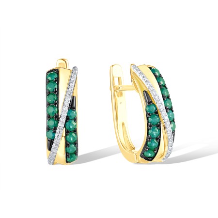 14KYWB Earrings Diamond,Emerald (E307803EMR14KYWB)