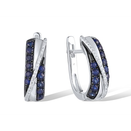 14KWB Earrings Blue Sapphire,Diamond (E307803SAP14KWB)