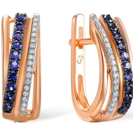 14KRWB Earrings Blue Sapphire,Diamond (E307807SAP14KRWB)
