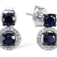 14KWB Earrings Blue Sapphire,Diamond (E307973SAP14KWB)
