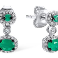 14KWB Earrings Diamond,Emerald (E307976EMR14KWB)