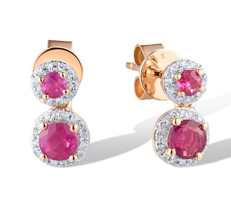 14KRW Earrings Diamond,Ruby (E307982RUY14KRW)