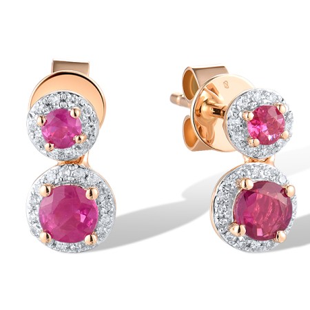 14KRW Earrings Diamond,Ruby (E307982RUY14KRW)