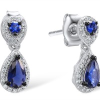 14KWB Earrings Blue Sapphire,Diamond (E307983SAP14KWB)