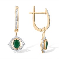 14KYW Earrings Diamond,Emerald (E308071EMR14KYW)