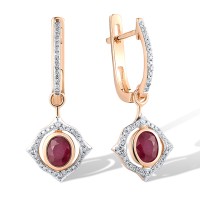 14KRW Earrings Diamond,Ruby (E308071RUY14KRW)