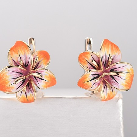 Sterling Silver w/ IONIC YELLOW PLATING Earrings Enamel (E308088ENS3SP925)