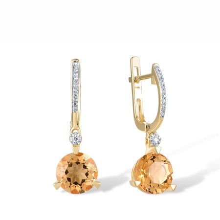 14KYW Earrings Citrine,Diamond (E308093CIT14KYW)