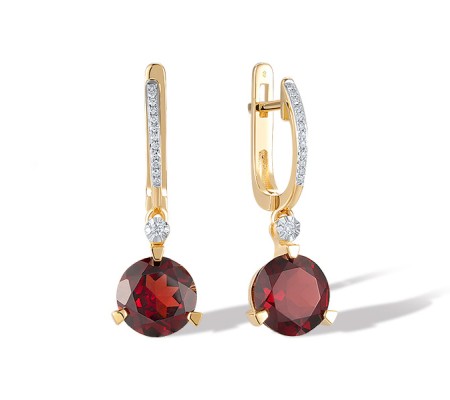14KYW Earrings Diamond,Rhodolite Garnet (E308093RHG14KYW)