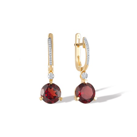 14KYW Earrings Diamond,Rhodolite Garnet (E308093RHG14KYW)