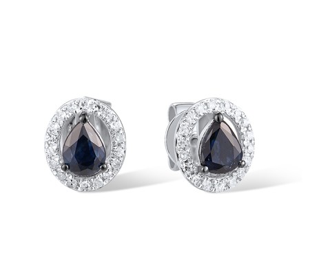 14KWB Earrings Blue Sapphire,Diamond (E308139SAP14KWB)