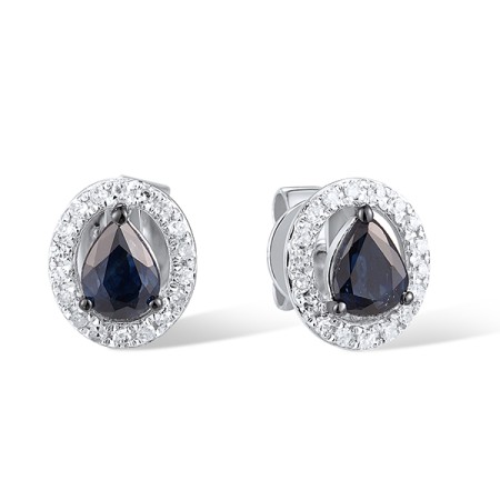 14KWB Earrings Blue Sapphire,Diamond (E308139SAP14KWB)