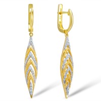 IONIC YELLOW PLATING Earrings White Cubic Zirconia (E308247WCZSP925)