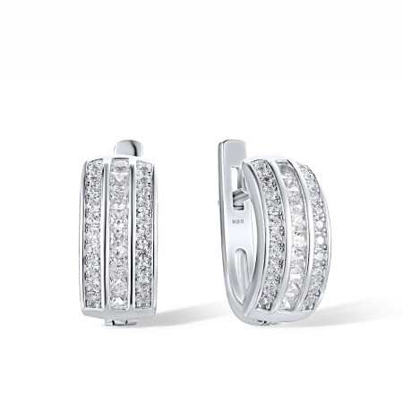 Sterling Silver Earrings White Cubic Zirconia (E308370WCZSL925)