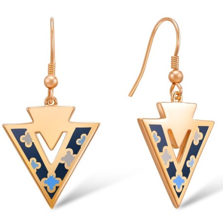 Brass w/ Rose Gold Plating Earrings Enamel (E308379ENA2BRR)