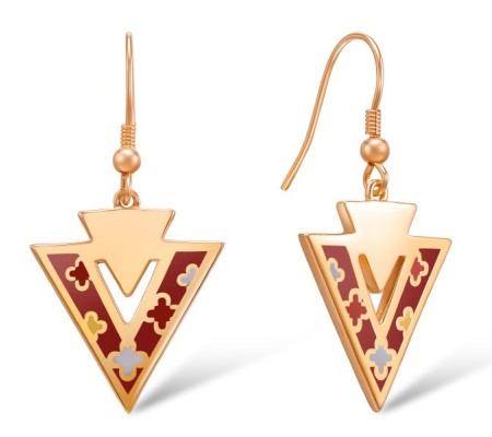 Brass w/ Rose Gold Plating Earrings Enamel (E308379ENABRR)