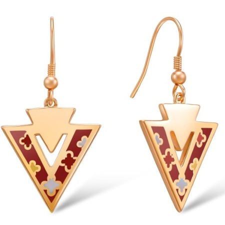 Brass w/ Rose Gold Plating Earrings Enamel (E308379ENABRR)