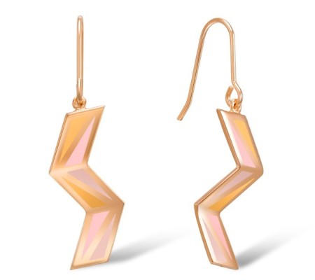 Brass w/ Rose Gold Plating Earrings Enamel (E308382ENA2BRR)