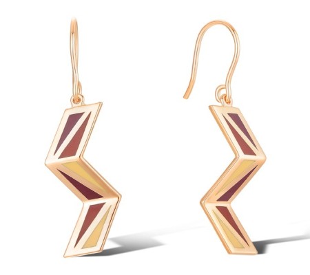 Brass w/ Rose Gold Plating Earrings Enamel (E308382ENABRR)